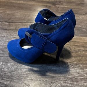 Madeline Royal Blue Suede Heels